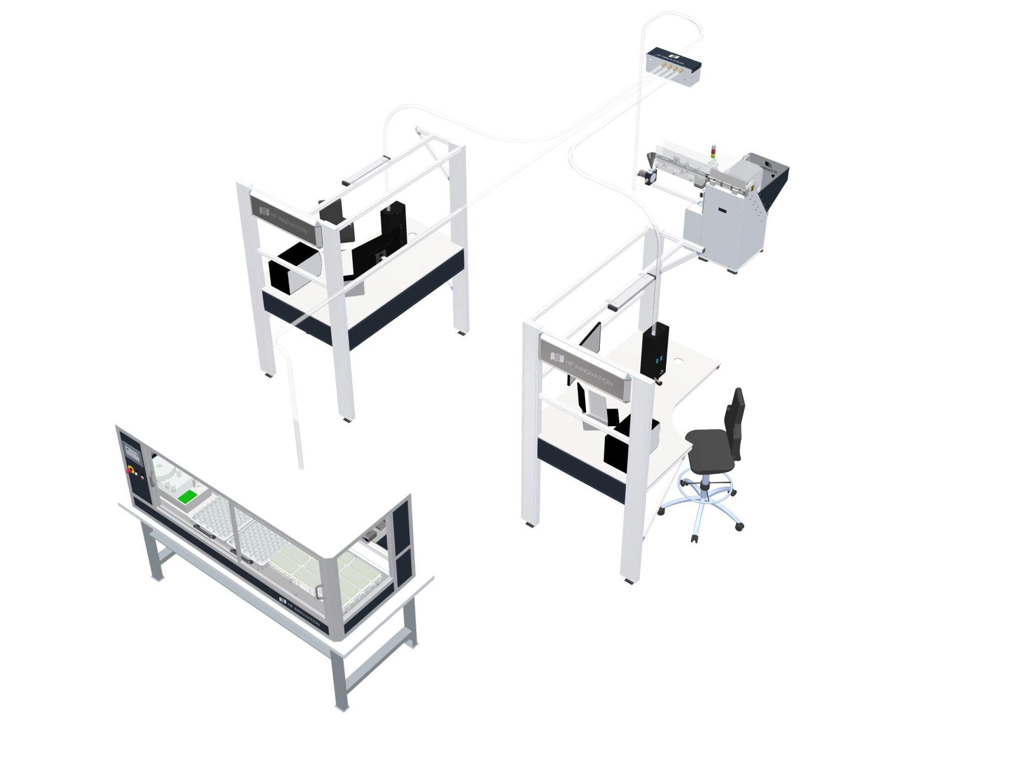 HF pneumatic test tube transport system